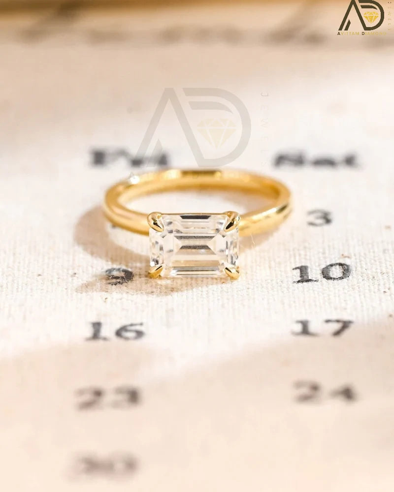 Moissanite East West Diamond Ring
