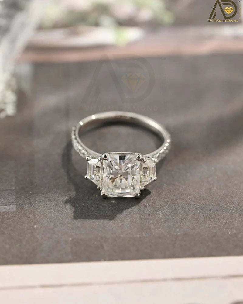 Sparkling Moissanite Pave Setting