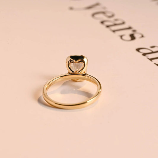 Radiant Bezel Beauty | Solid Gold Shine | Promise Ring Glow