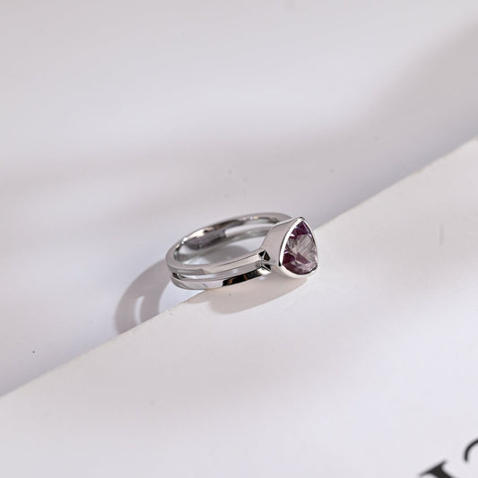 Black trillion cut moissanite ring