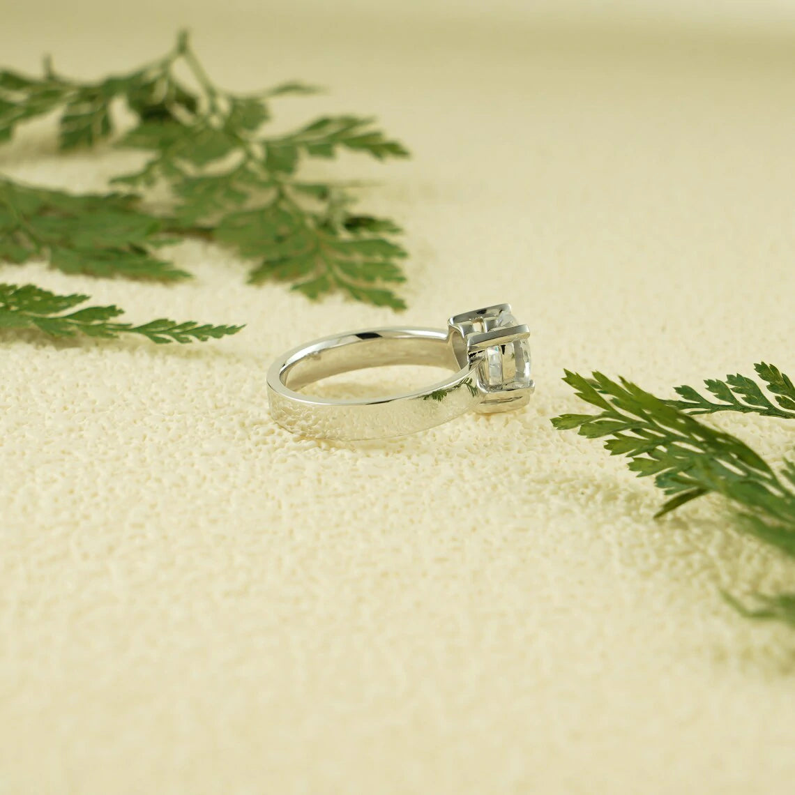 handcrafted moissanite ring | timeless solitaire design | radiant cut stone