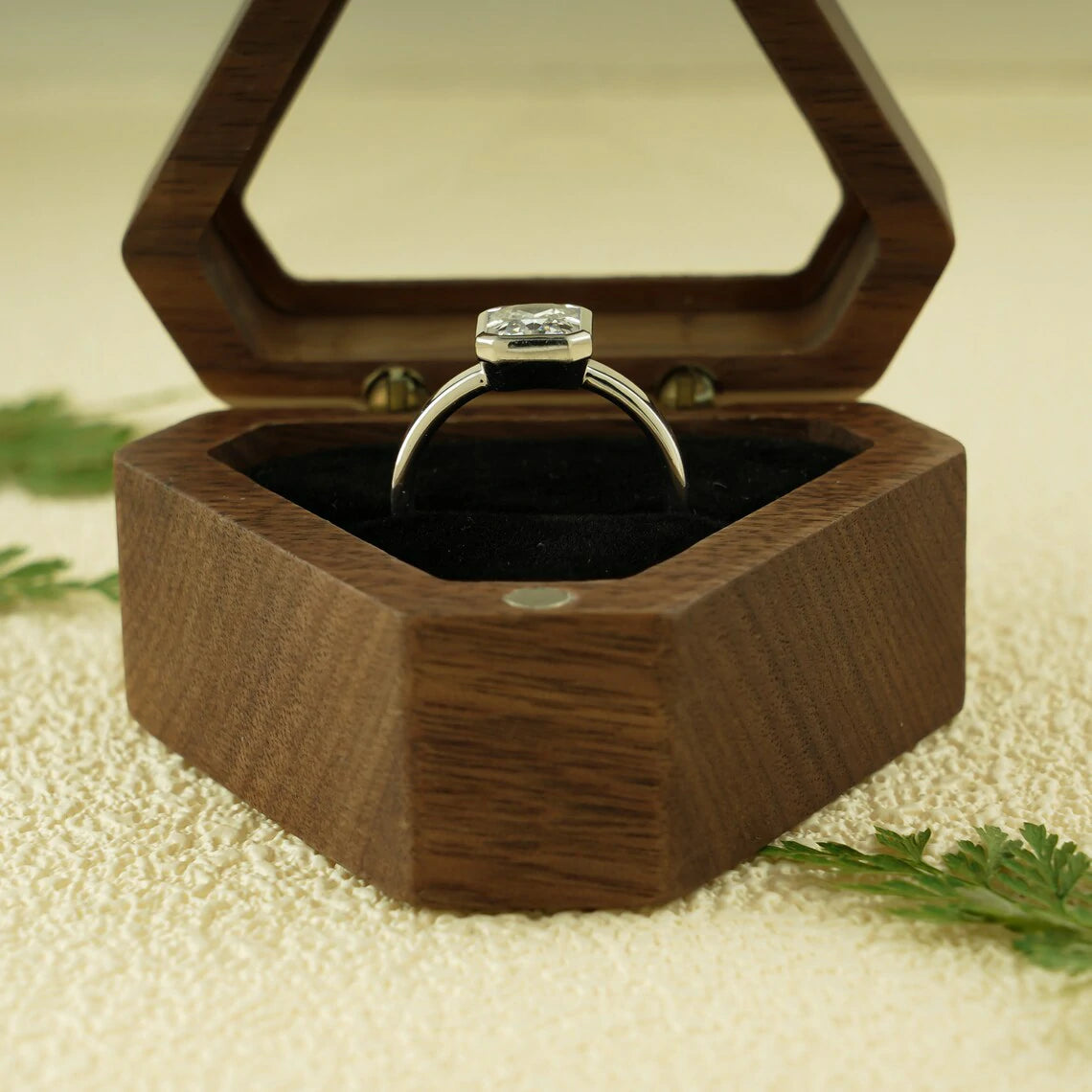 bold bezel moissanite | moissanite bridal ring | solitaire engagement ring
