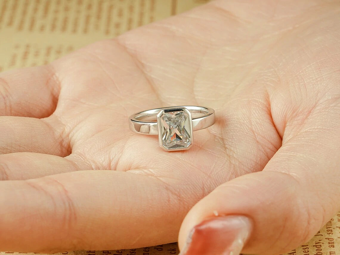 moissanite jewelry gift | classic engagement ring | minimalist moissanite ring