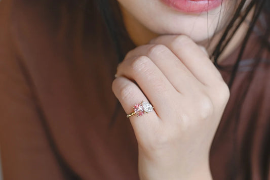Unique two stone wedding ring