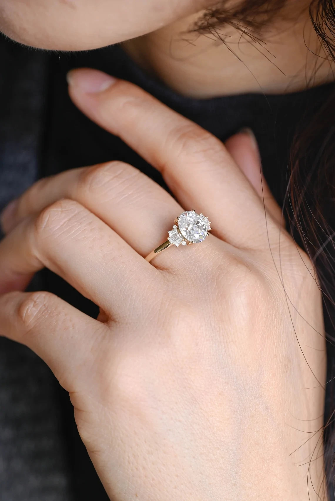 sparkling moissanite ring