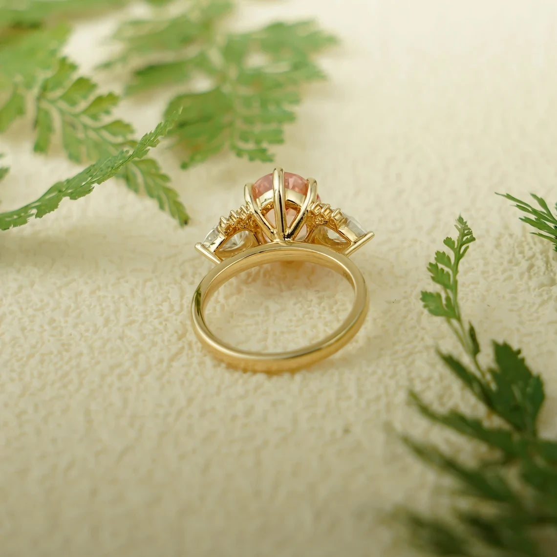 morganite pear side ring