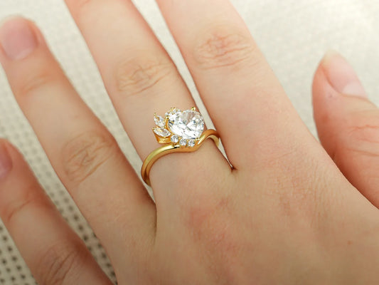 Heart cut moissanite ring