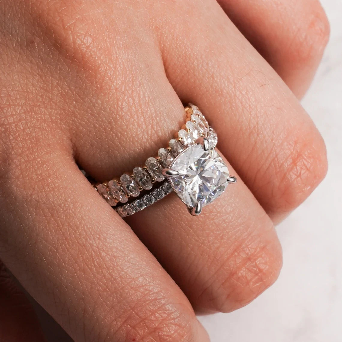 For Her Forever | Half Pavé Radiance | Gold Engagement Gift