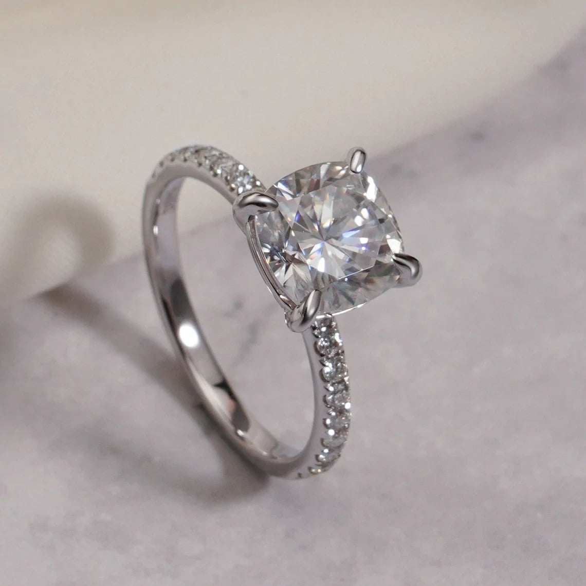 Crafted for Love | Half Pavé Engagement | Promise in Gold
