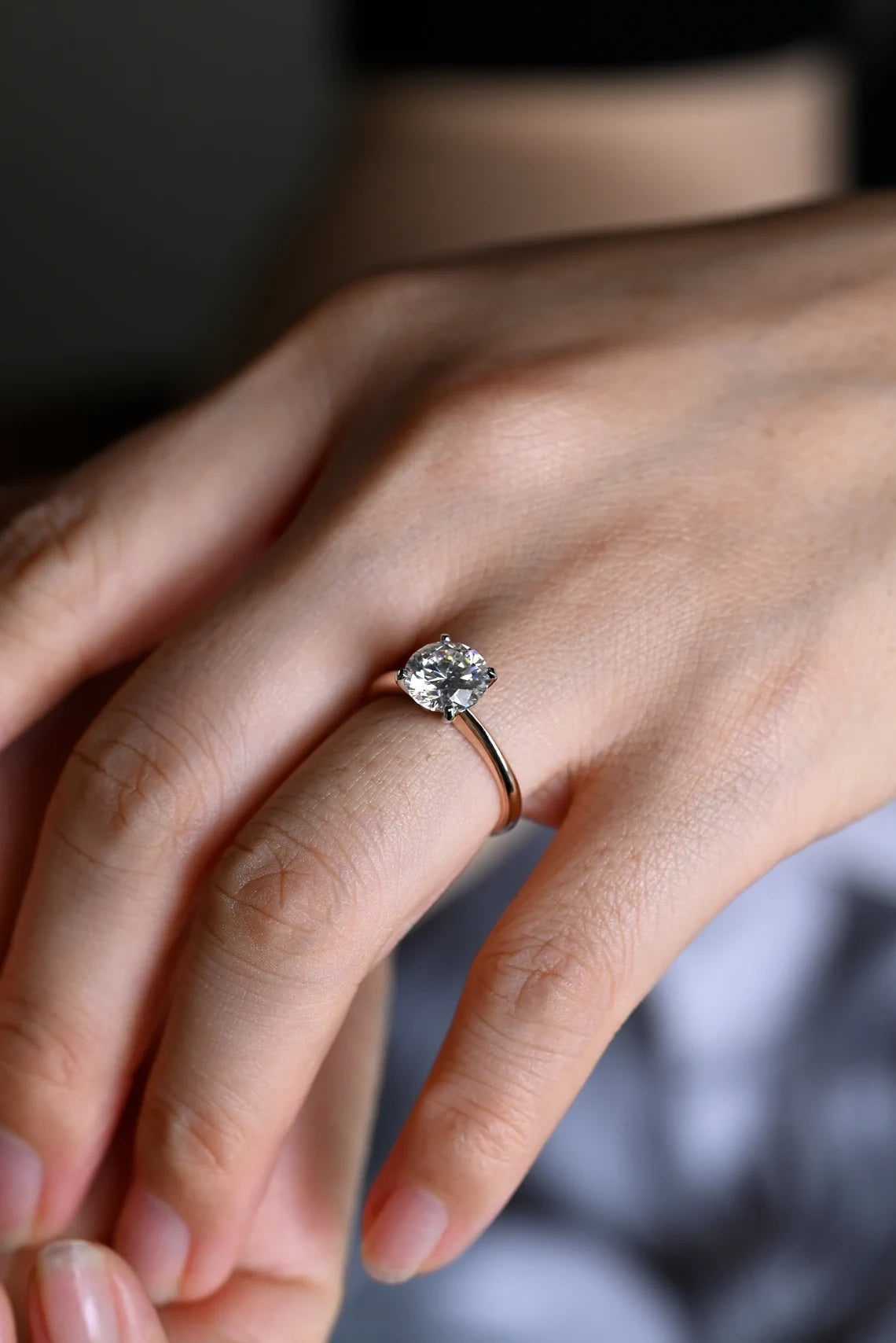 Promise of Forever | 10K–18K Gold Ring | Round Moissanite Shine