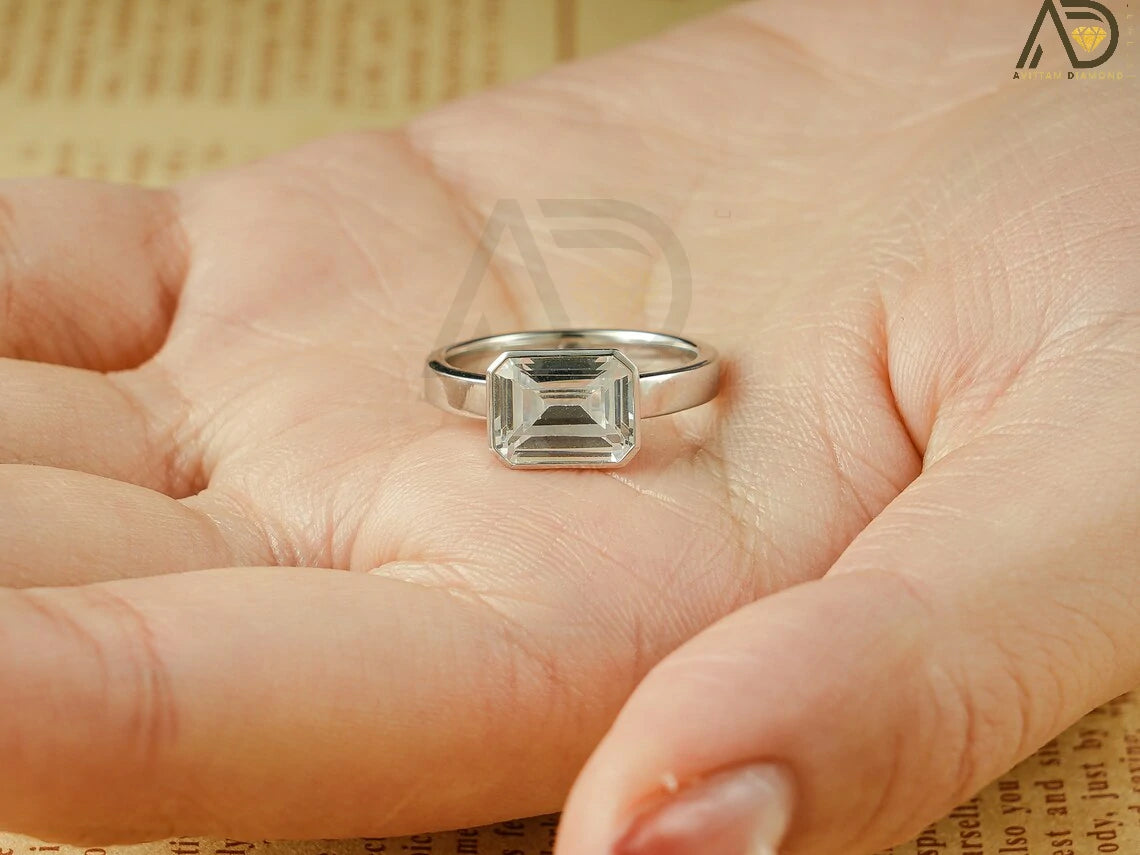 Simple Moissanite Ring | Anniversary Jewelry | Gold Engagement