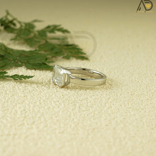 Emerald Cut Moissanite | Classic Gold Ring | Minimalist Jewelry
