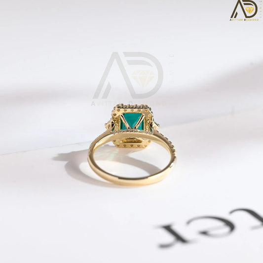 Personalized Moissanite Ring | Emerald Cut Moissanite Ring | Solid Gold Engagement Ring