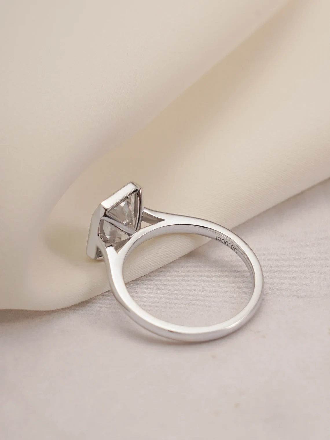bezel engagement ring | radiant moissanite jewelry | sleek diamond ring