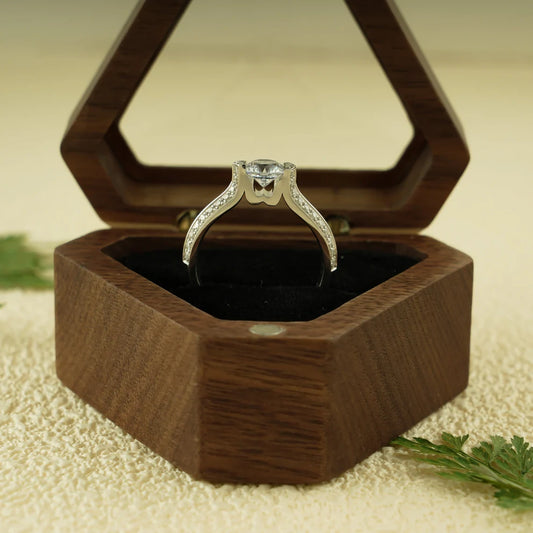 Bold & Elegant | Round Cut Fire | Gold Pavé Band Style