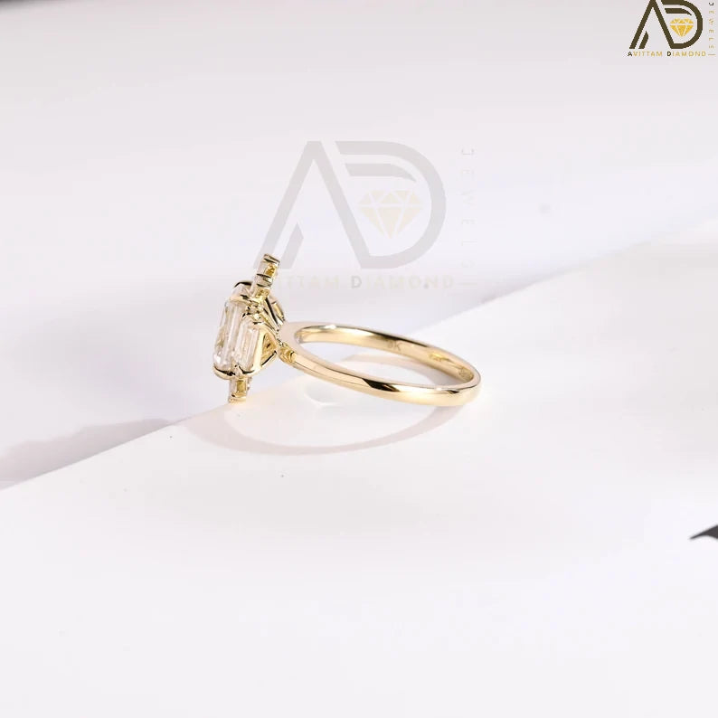 10K Solid Gold Engagement Band | 14K Solid Gold Promise Ring | 18K Solid Gold Floral Band