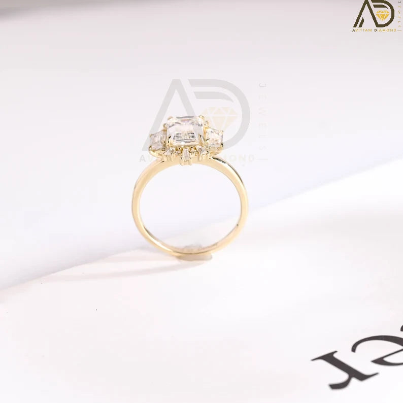 Radiant Emerald Cut Jewelry | Timeless Floral Cluster Band | Affordable Vintage Jewelry Gift