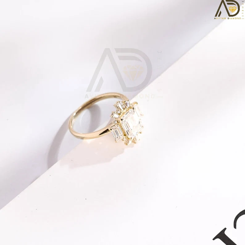 Chic Moissanite Wedding Jewelry | Stunning Floral Cluster Design | Modern Vintage Inspired Jewelry