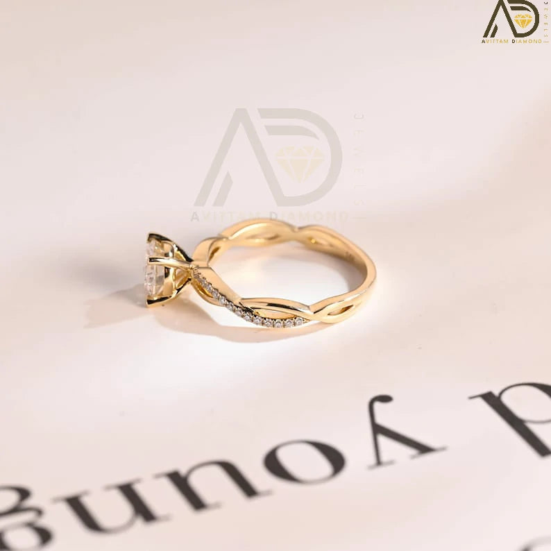 Moissanite Sparkle Band | Solid Gold Twisted Style | Love Gift Ring