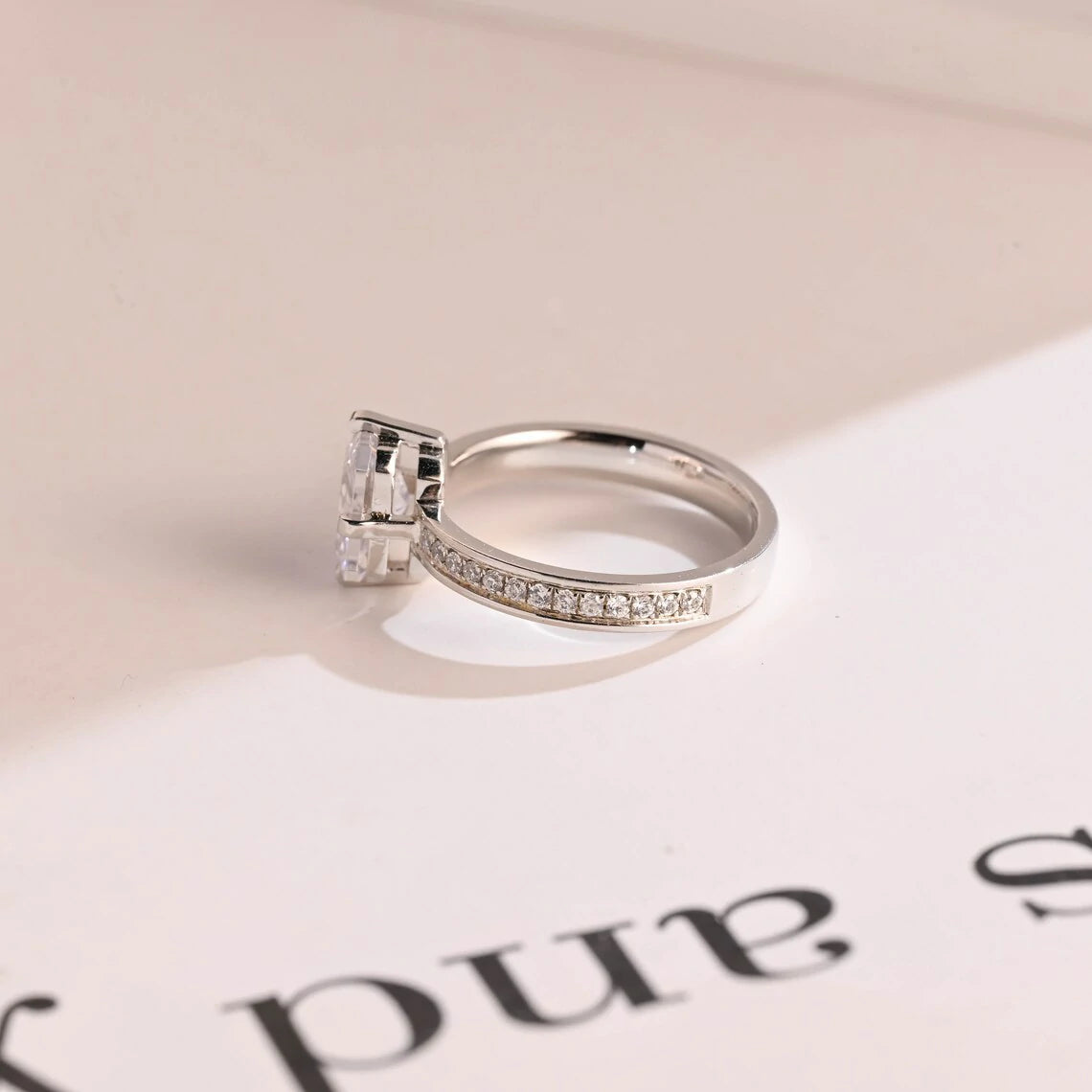 radaint moissanite center | radaint diamond look | moissanite sparkle ring
