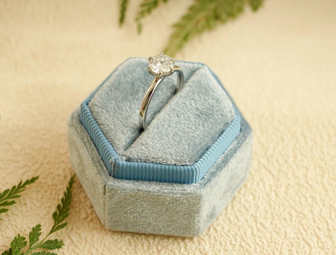 Crafted with Love | 10K–18K Gold Ring | Vintage Moissanite Style