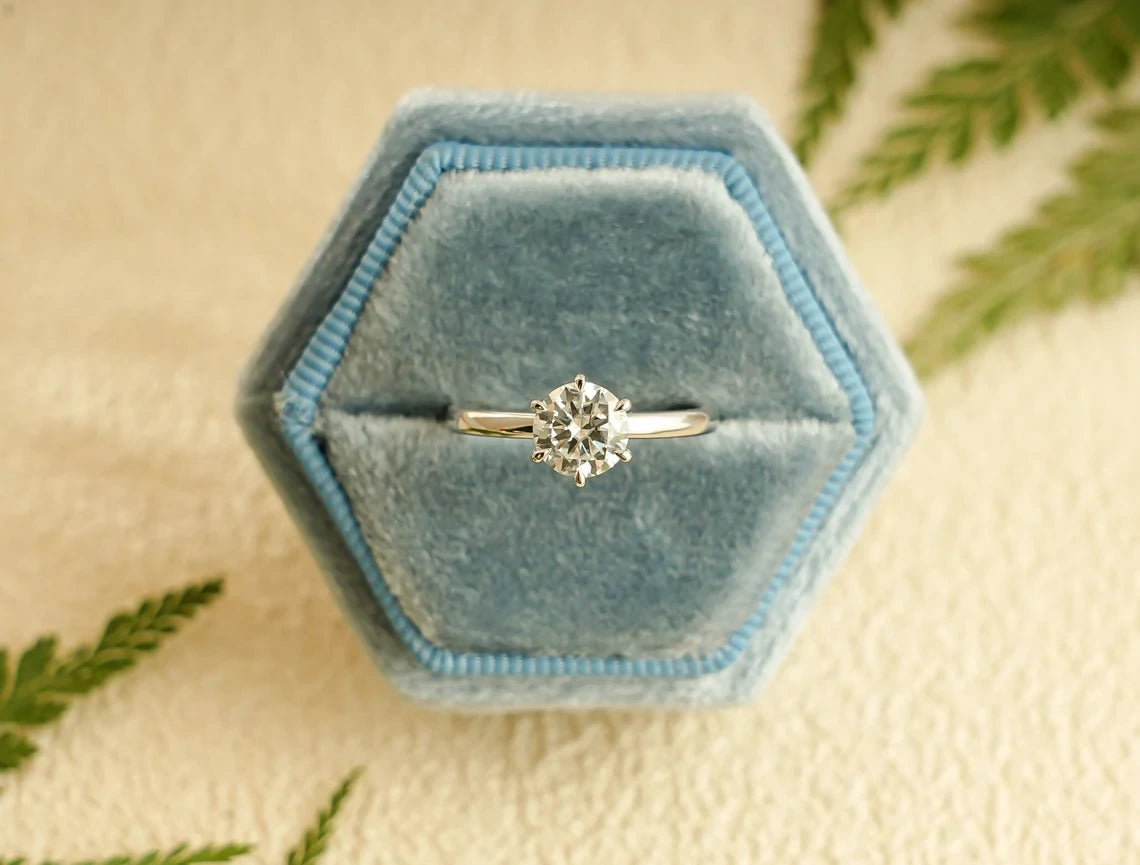 Vintage Charm | Round Cut Sparkle | Solid Gold Moissanite