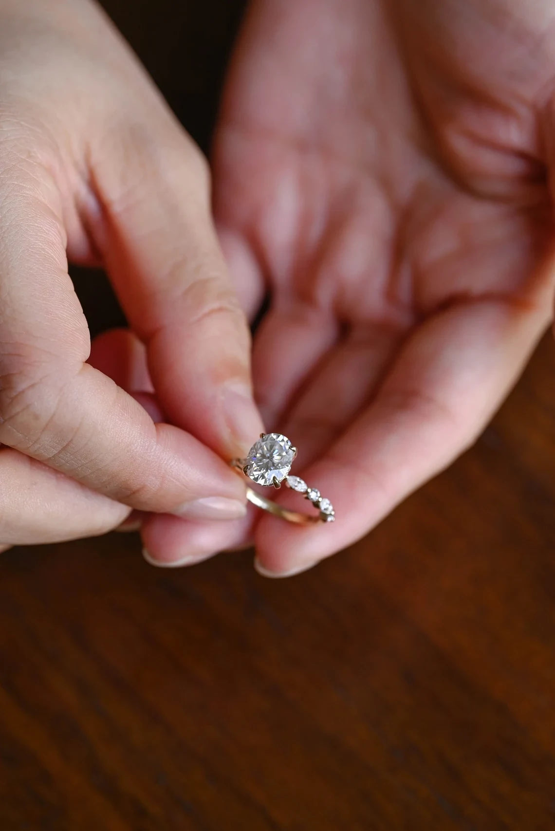natural look ring | engagement ring with halo | moissanite lovers gift