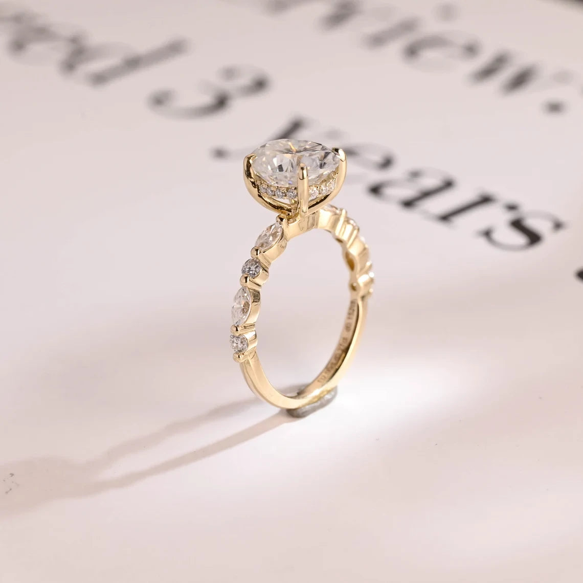 solid gold moissanite