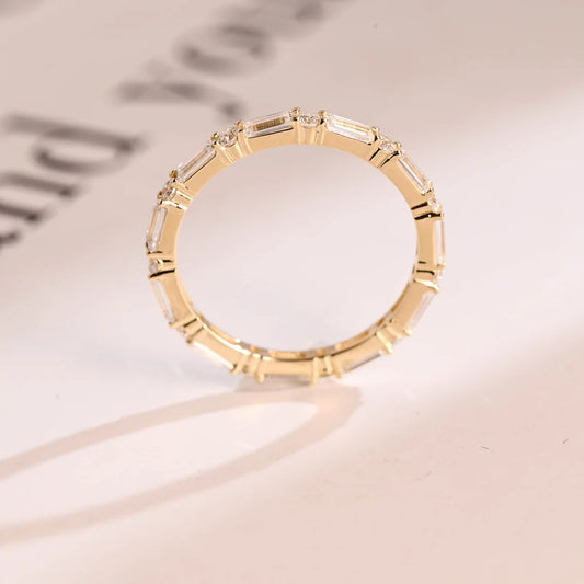 Baguette moissanite ring