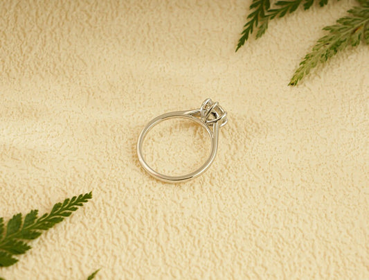 Elegant Simplicity | Gold Promise Ring | Round Cut Brilliance
