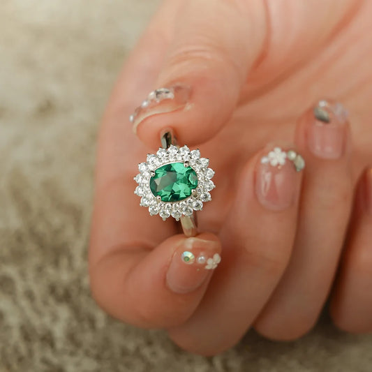 green moissanite ring