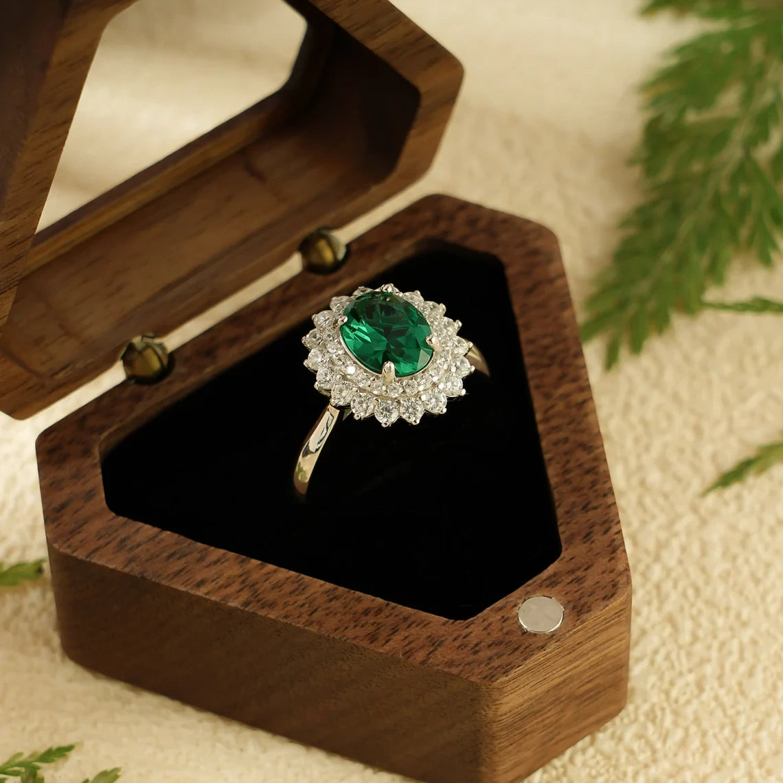 proposal ring green stone