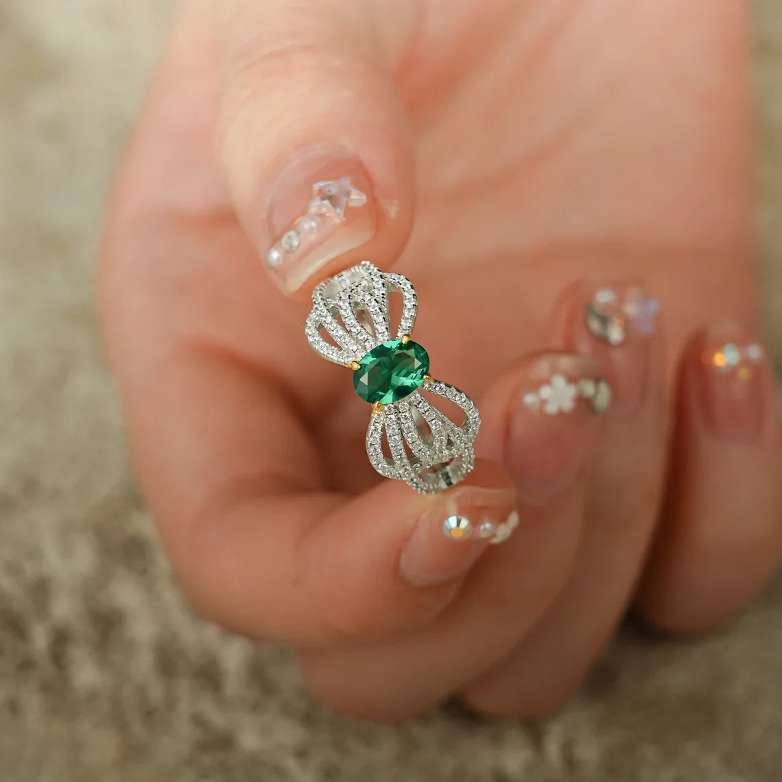 moissanite silver finish