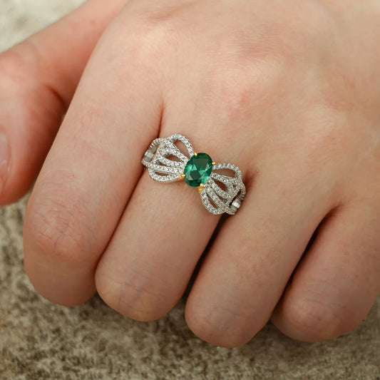 silver moissanite ring