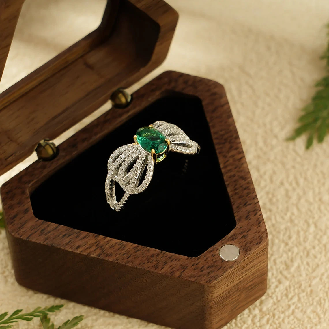 oval green ring