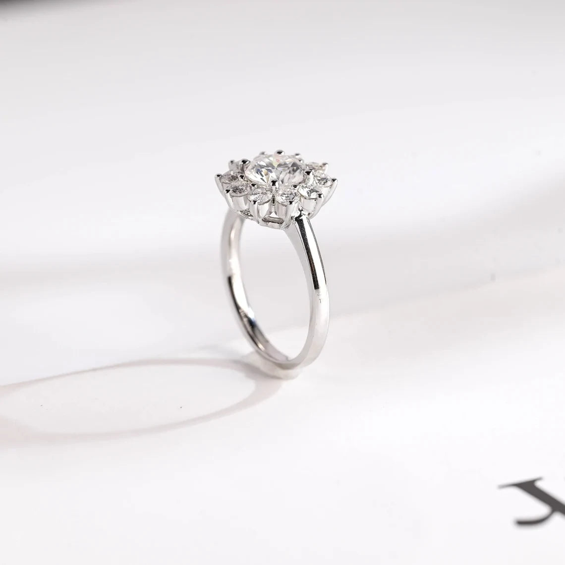 Promise in Petals | Moissanite Flower Ring | Gold Engagement Band