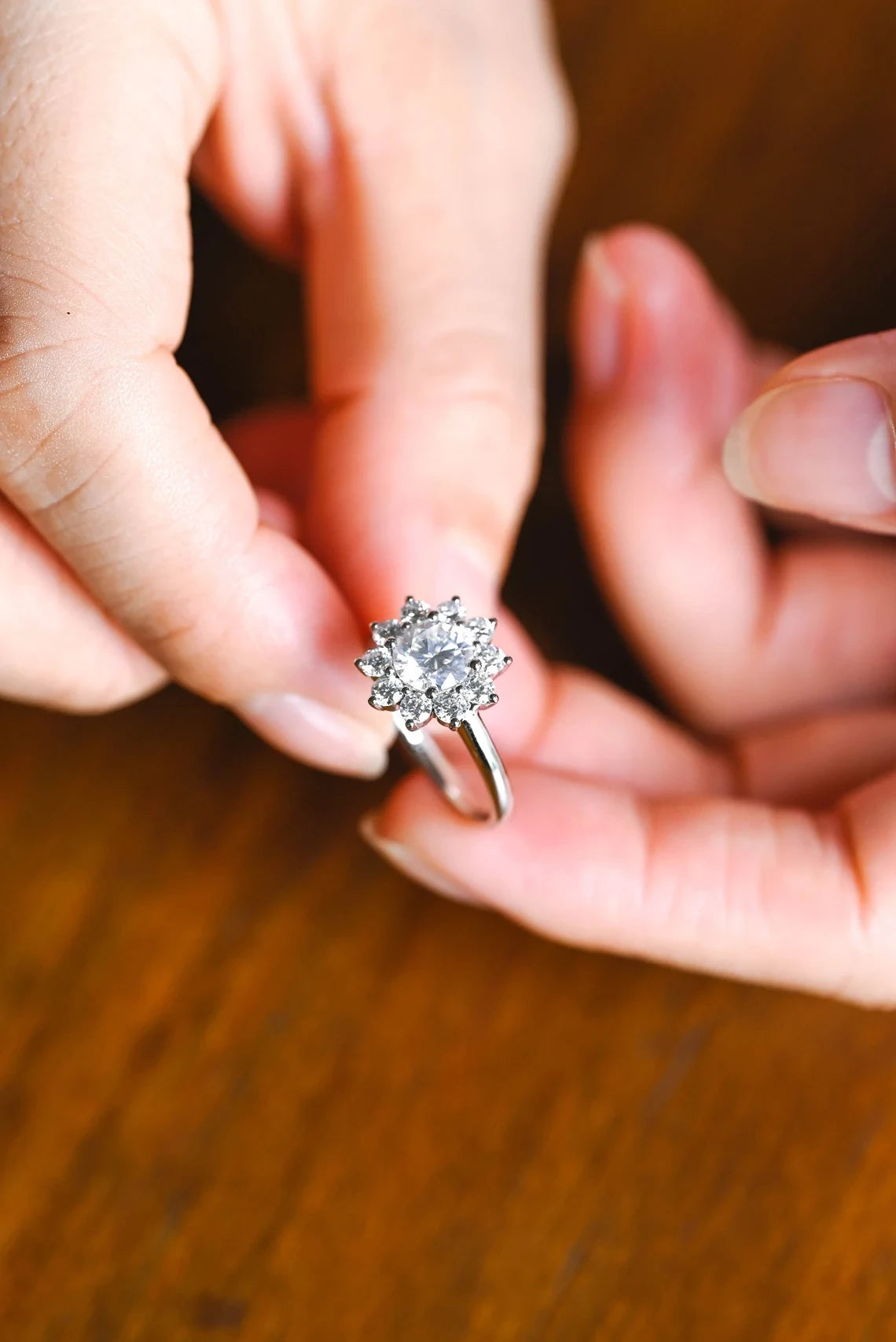 Bright as Her Heart | Moissanite Sunflower | Engagement Glow