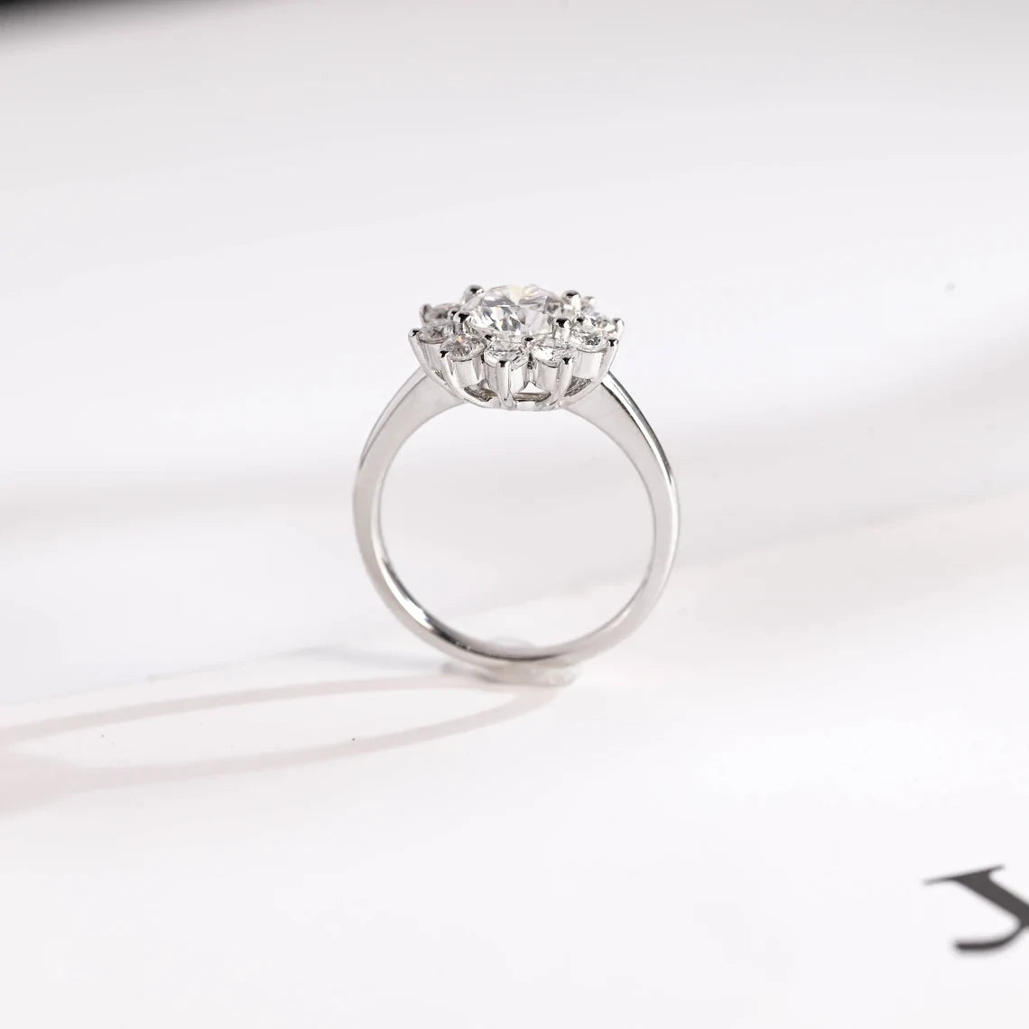 Golden Flower Sparkle | Round Cut Brilliance | Promise Ring Gift
