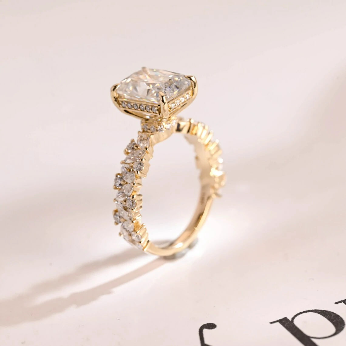 Solid Gold Sparkle | Moissanite Magic | Bridal Gift Idea