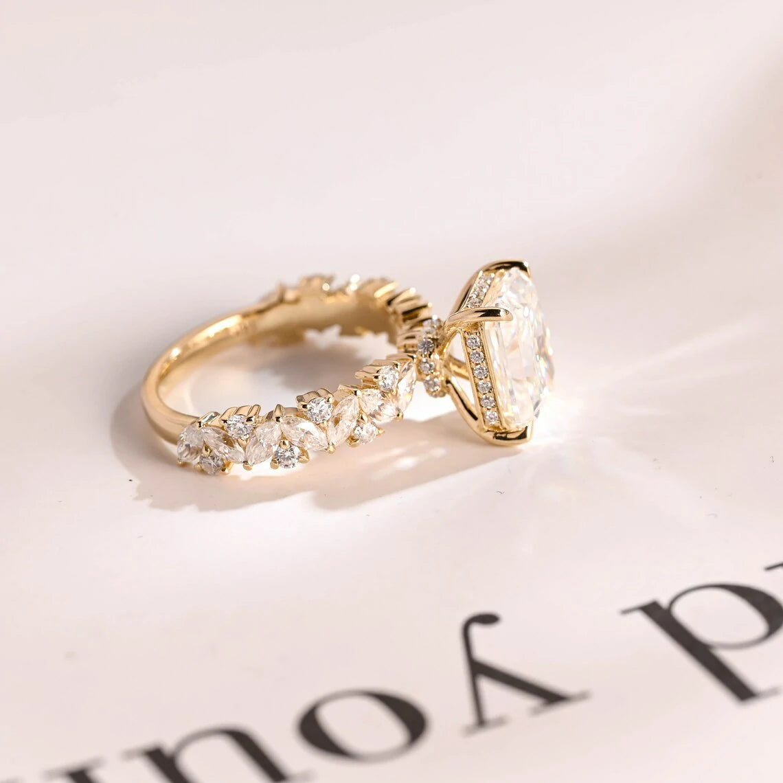 Moissanite Spark | Bridal Ring Charm | Solid Gold Beauty
