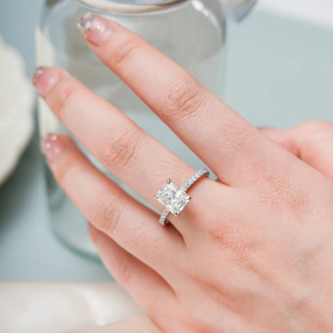 proposal ring idea | wedding ring alternative | radiant center stone