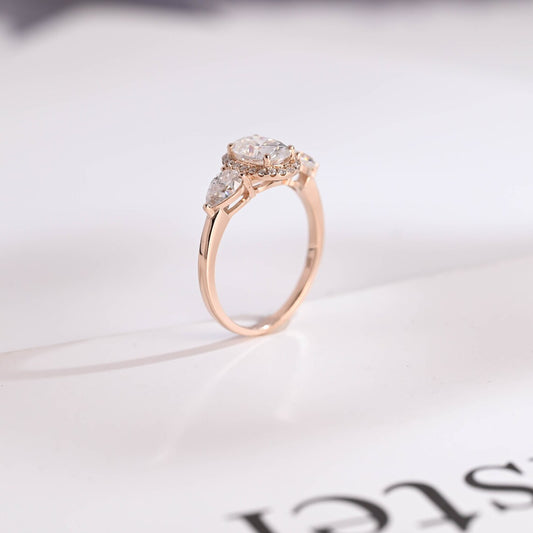 Tree stone engagement ring