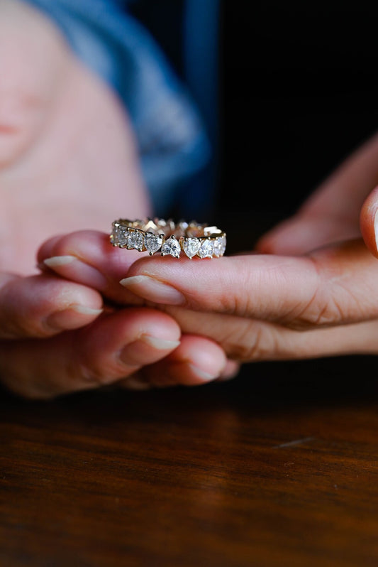 Heart cut moissanite ring
