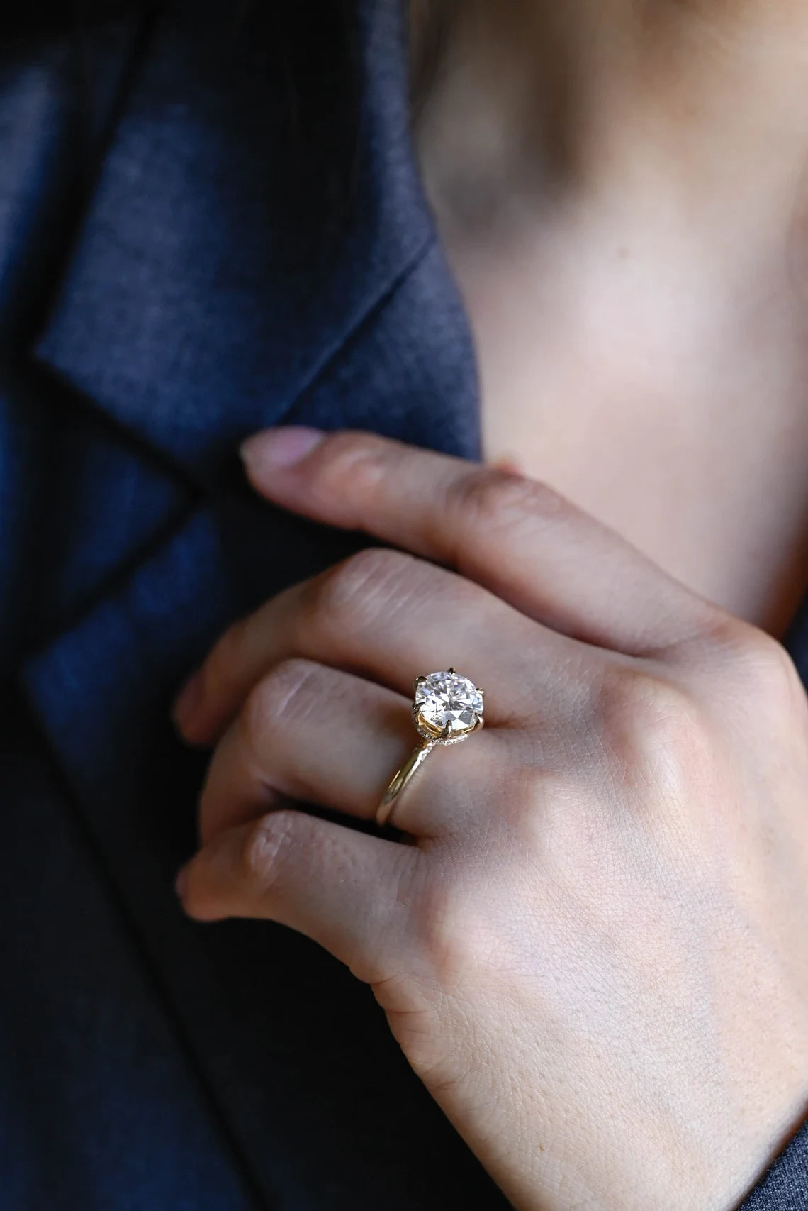 Romantic Halo Ring Gift | Solid Gold Promise | For Her