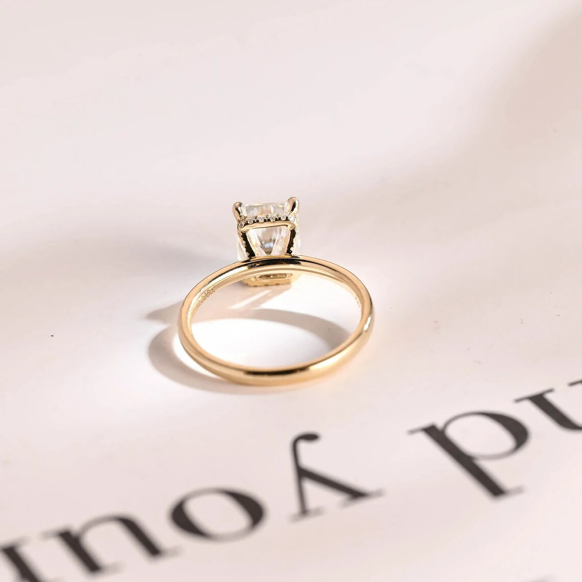 Solid Gold Brilliance | Moissanite Beauty | Halo Ring Love