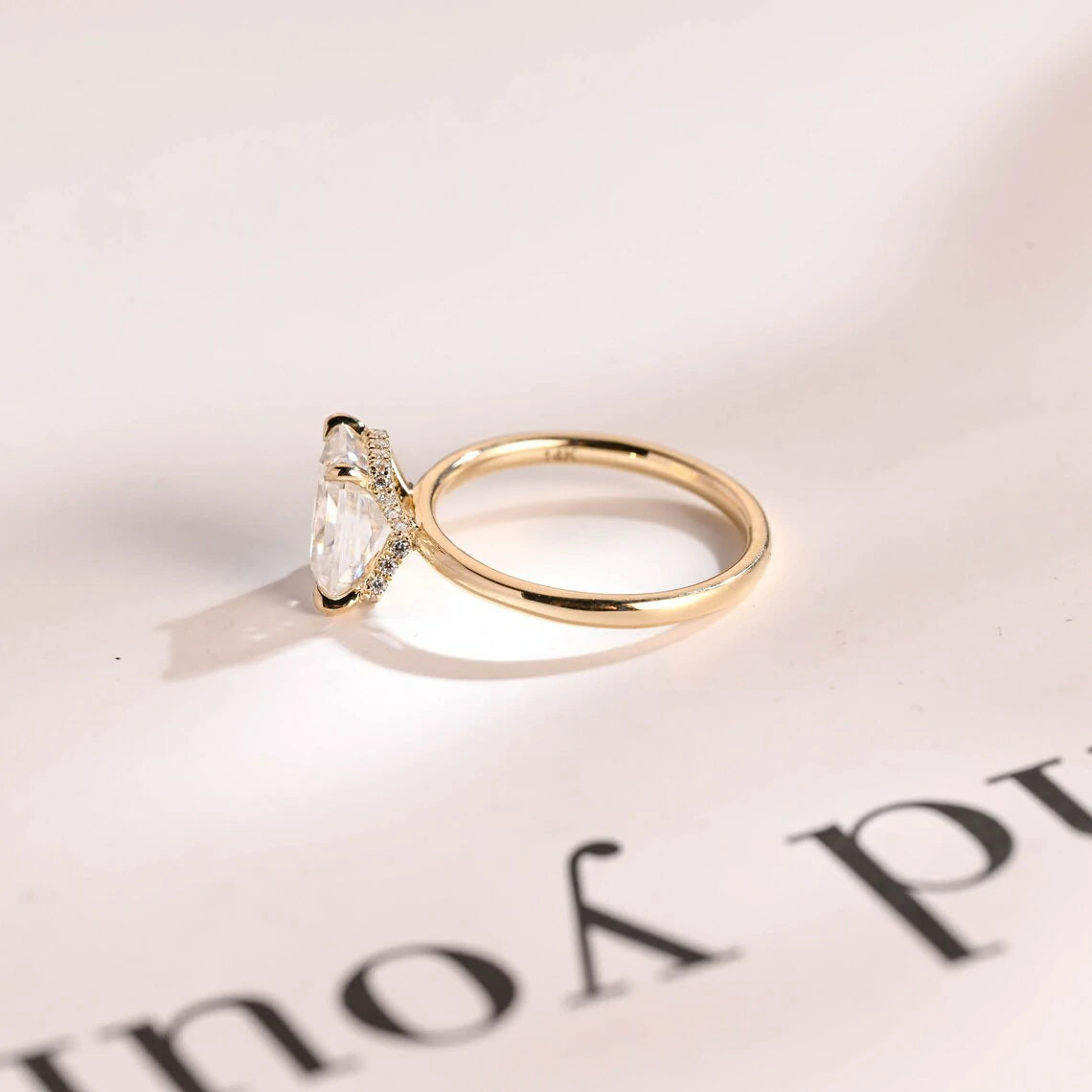 Bridal Ring Magic | Radiant Cut Glow | Gold Hidden Halo