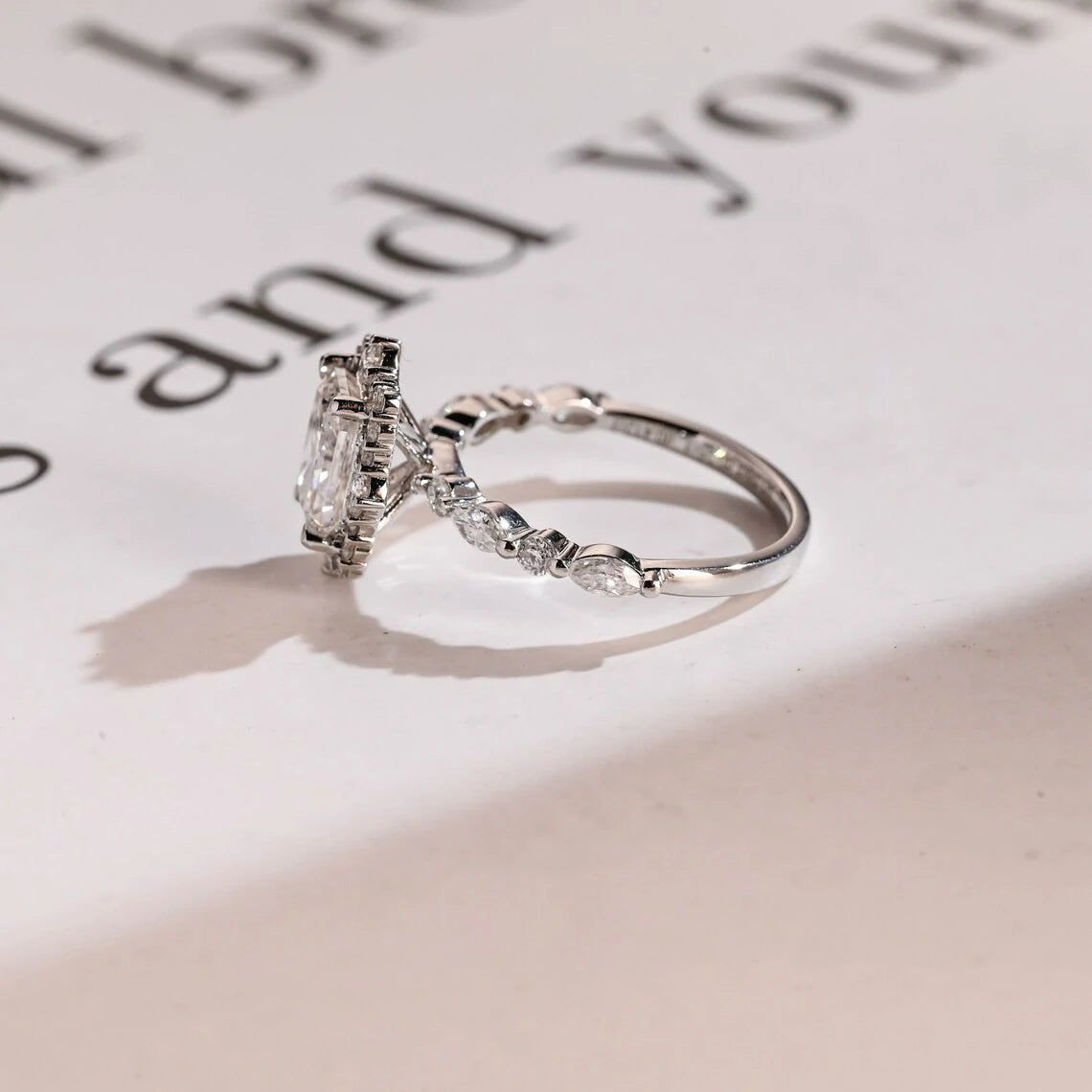 Elegant Moissanite Ring | Promise in Gold | Gift for Wife