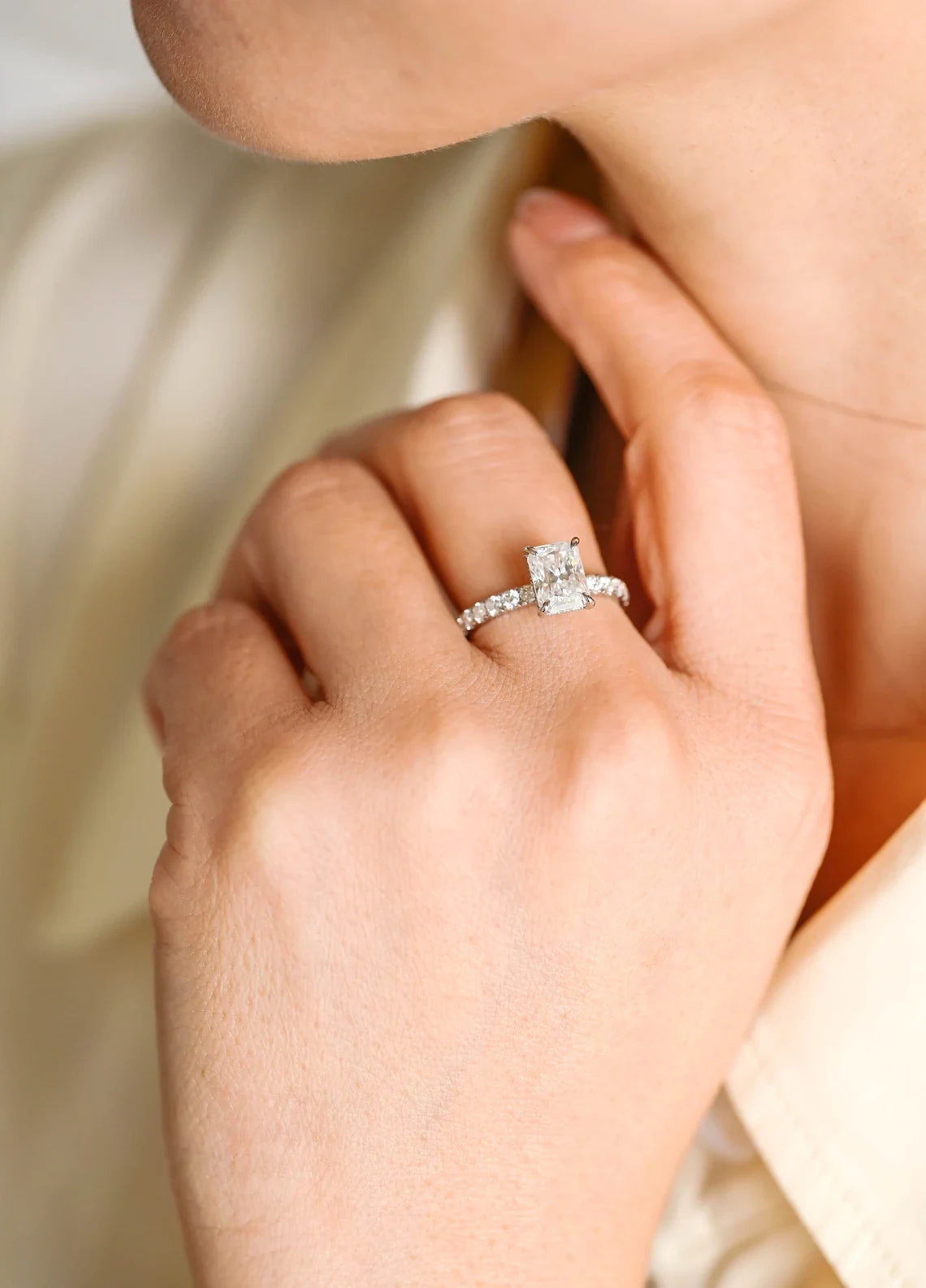 10K–18K Gold Band | Radiant Engagement | Wife's Forever Ring