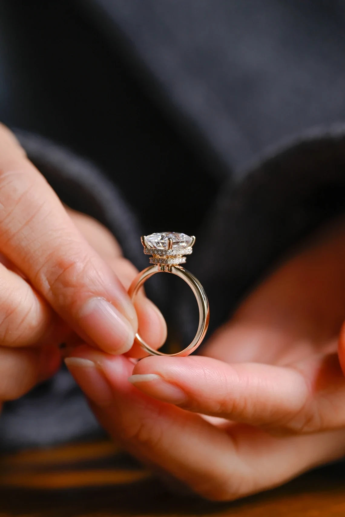 Radiant for Life | 18K Moissanite Ring | Double Hidden Charm