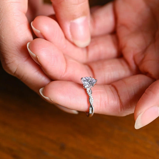 Heart cut moissanite diamond ring
